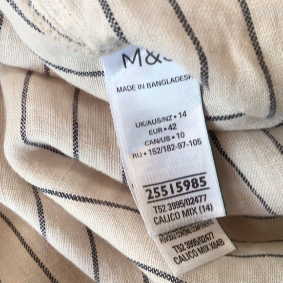 Marks & Spencer Pure linen Stripe Tunic, UK14/US10 - Picture 6 of 7